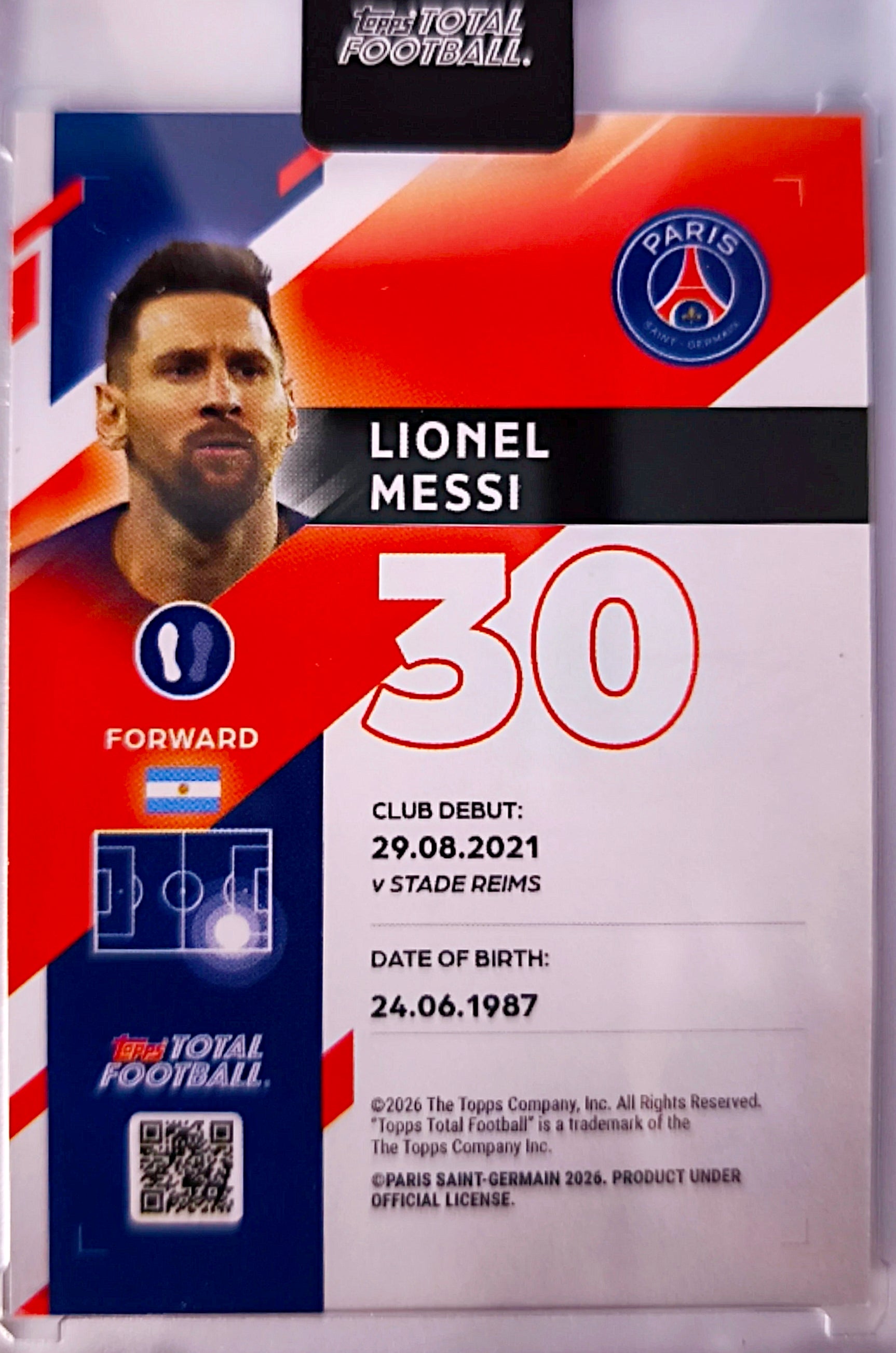 Lionel Messi Legends 1/50 - Topps Total Football Paris Saint-Germain 🔥