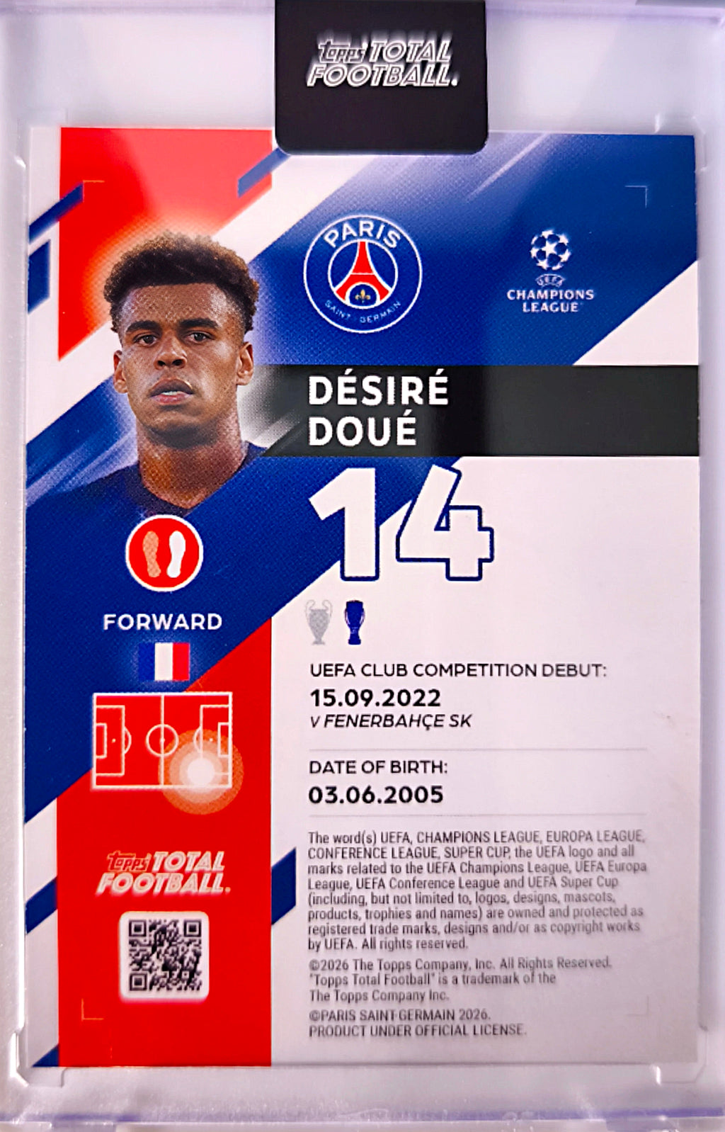 Désiré Doué 11/35 - Topps Total Football Paris Saint-Germain 🔥