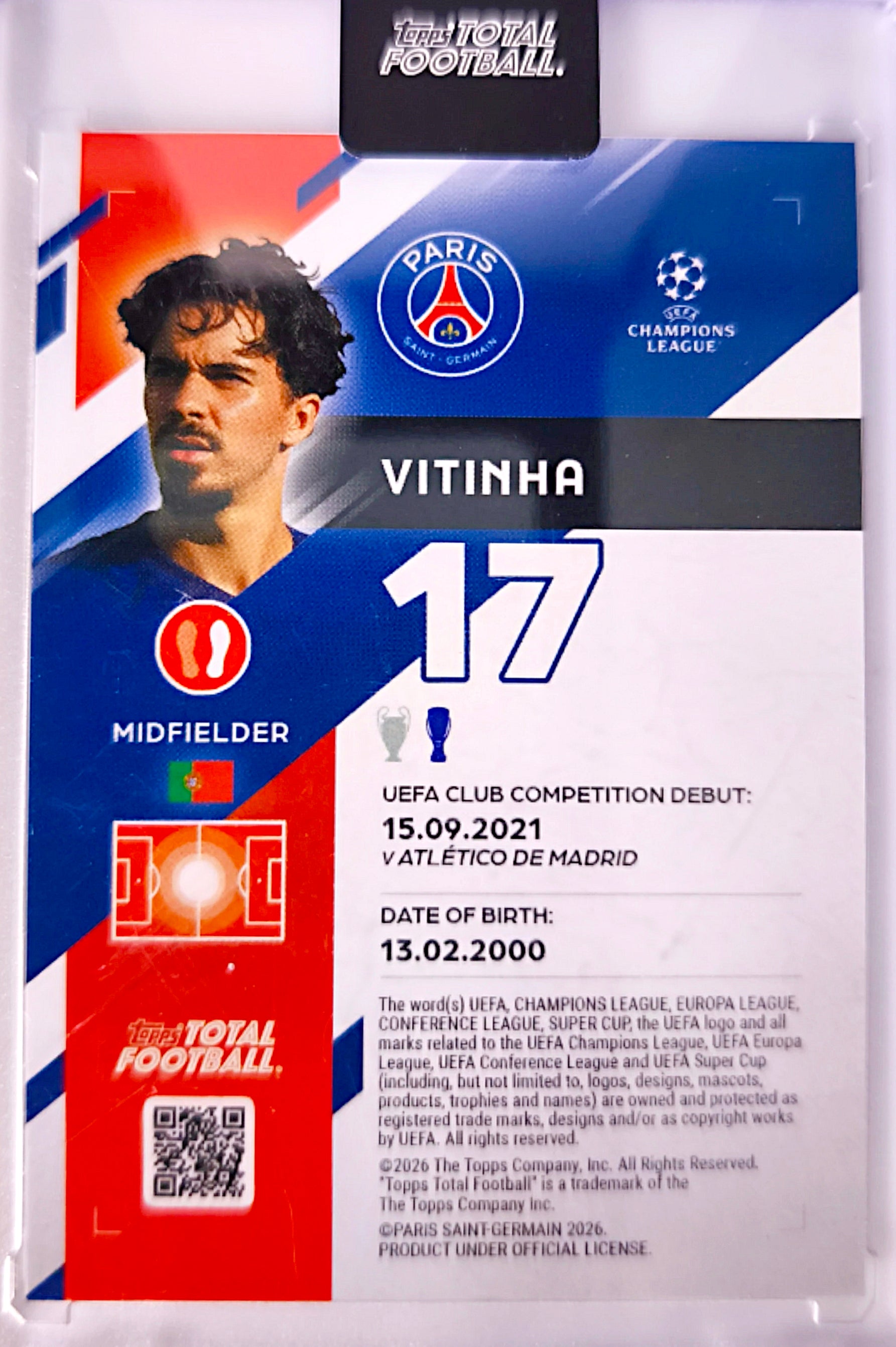Vitinha Reign Supreme 4/5 - Topps Total Football Paris Saint-Germain 🔥