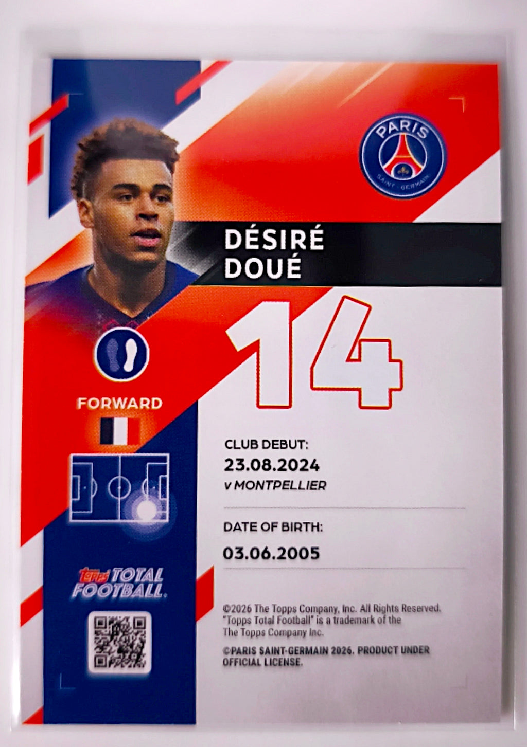 Désiré Doué /50 & /75  - Topps Total Football Paris Saint-Germain 🔥