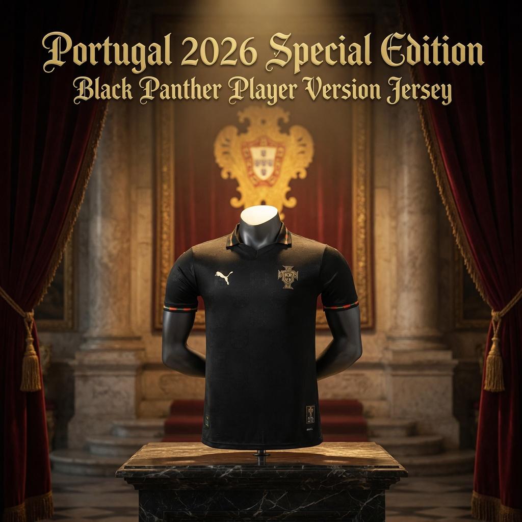 Portugal 2026 Special Edition Black Panther Player Version Jersey by Puma 🔥