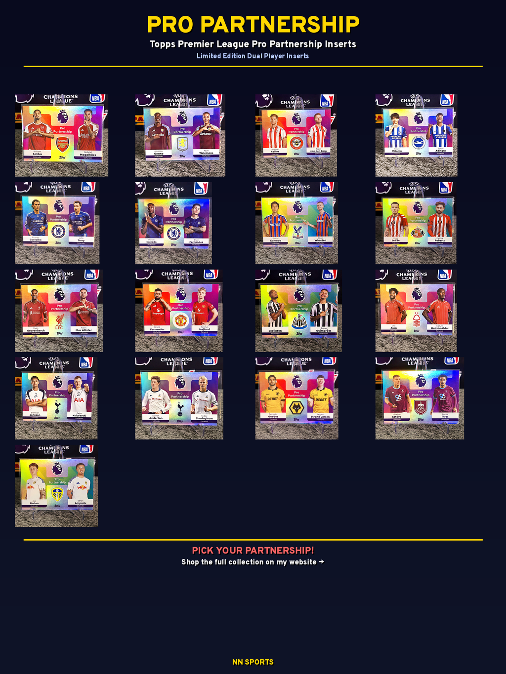 Pro Partnership Dual Insert - Topps Premier League 2025/26 - Pick Your Card